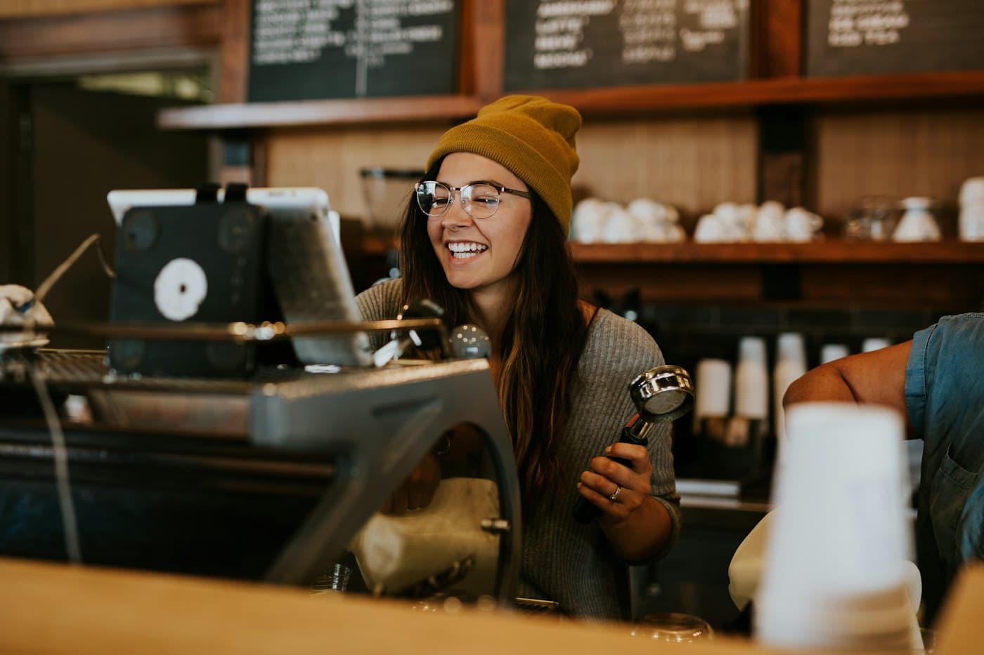 Barista at the bar